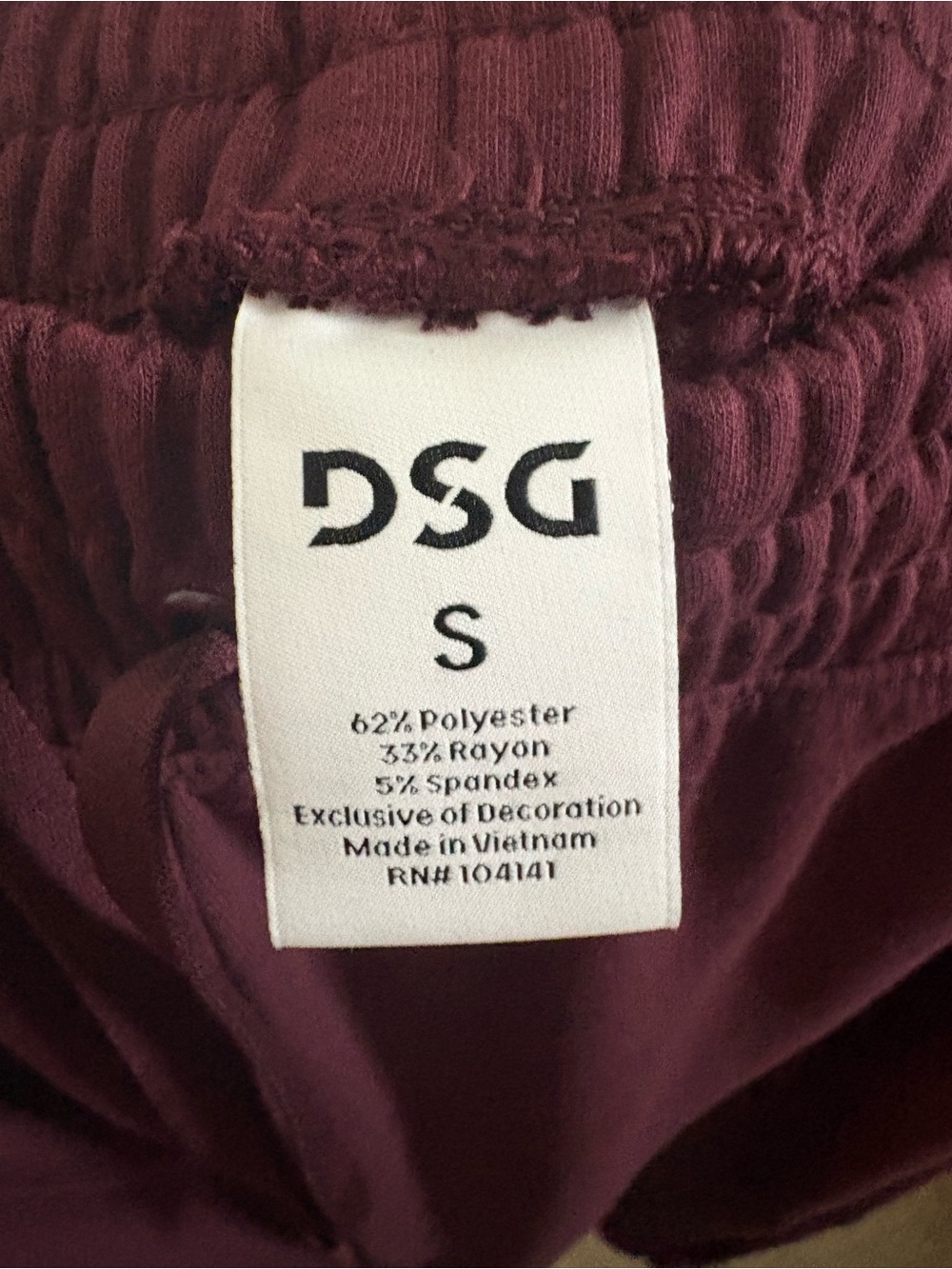 Women’s DSG Wide-Leg Drawstring Pants in Burgundy Size Small - Picture 4 of 4